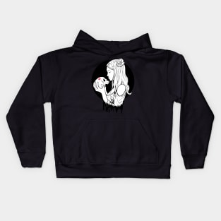 Kiss from Death - black and white Kids Hoodie